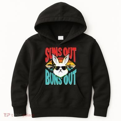 Bunny Lover Suns Out Buns Out Kids Hoodie
