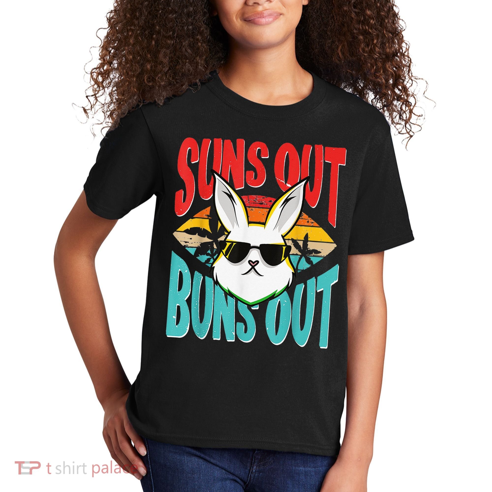 Bunny Lover Suns Out Buns Out Kids T-Shirt
