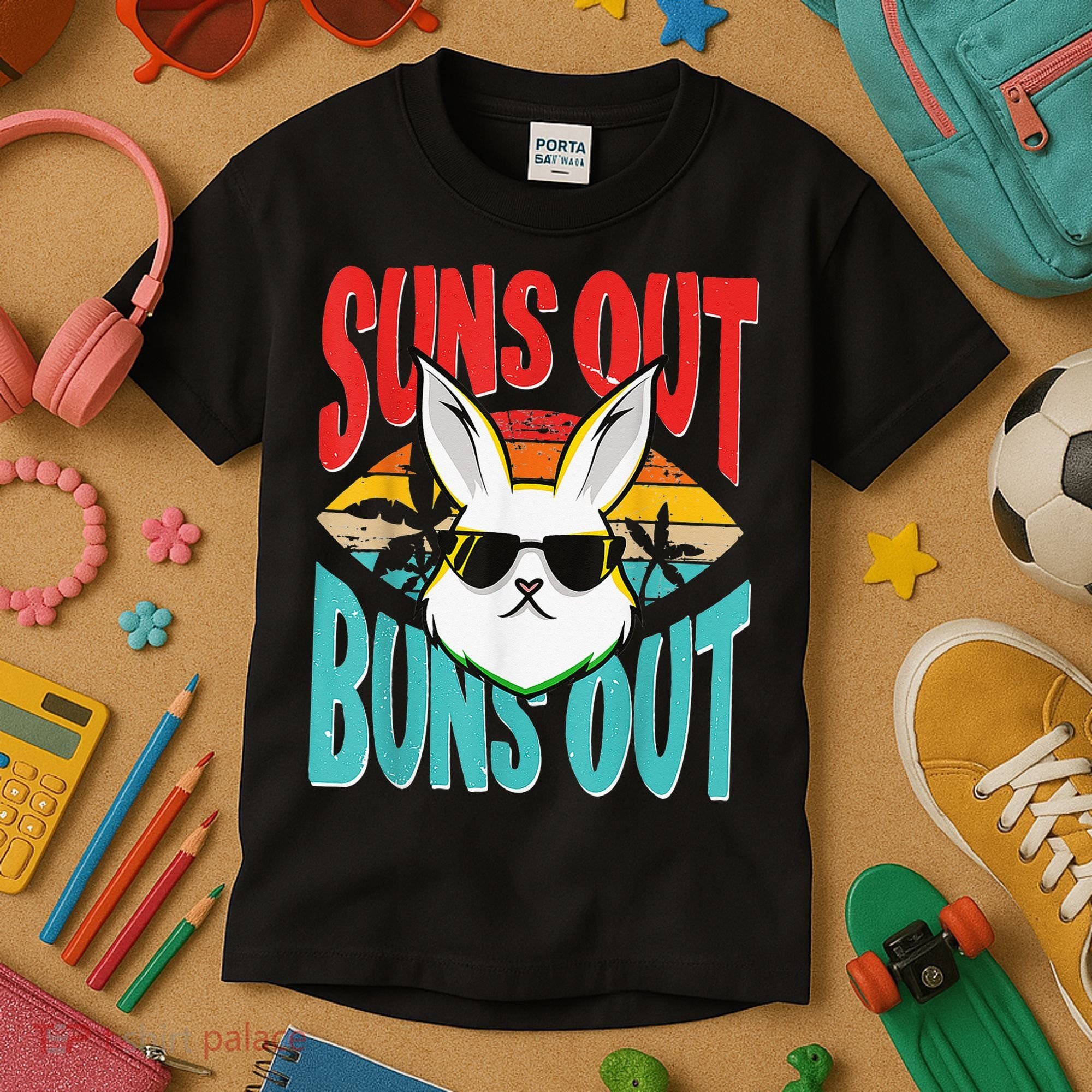 Bunny Lover Suns Out Buns Out Kids T-Shirt