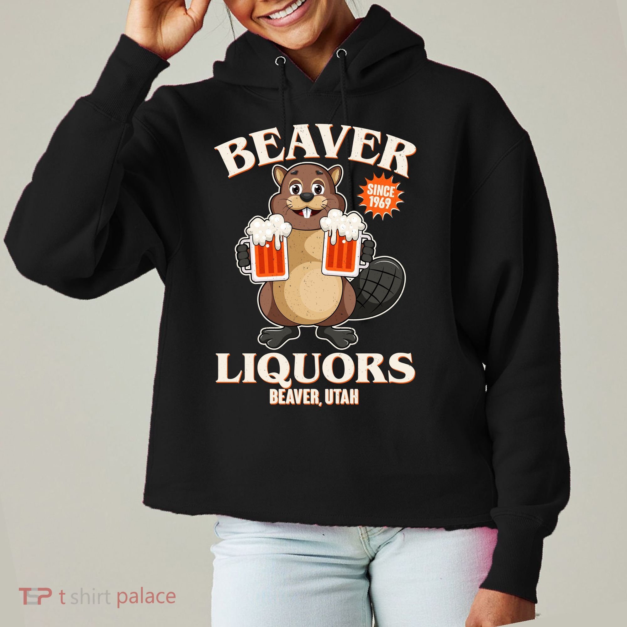 Beaver Liquors Since 1969 Beaver Utah Ladies Heavyweight Boxy Pullover Hoodie