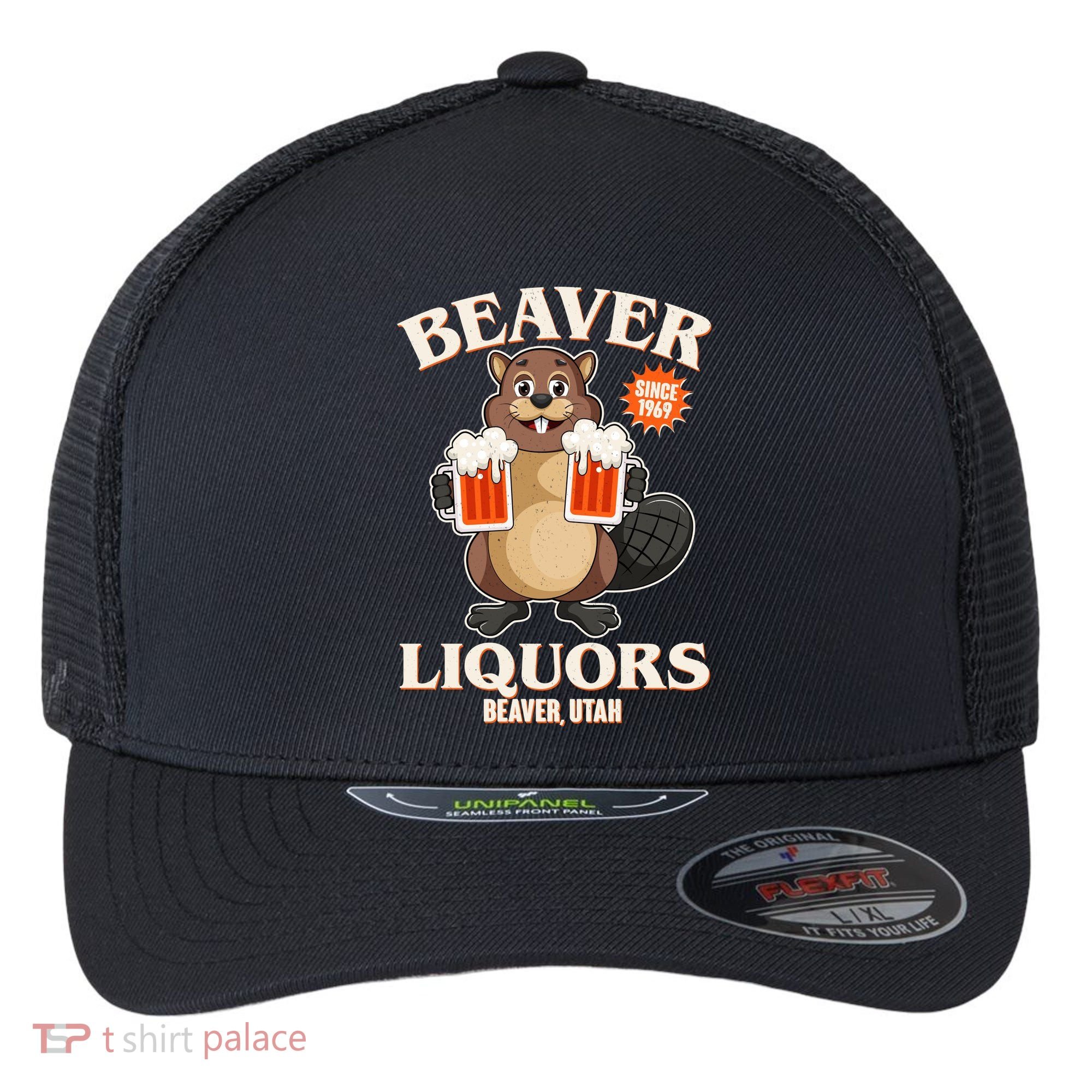 Beaver Liquors Since 1969 Beaver Utah Flexfit Unipanel Trucker Cap