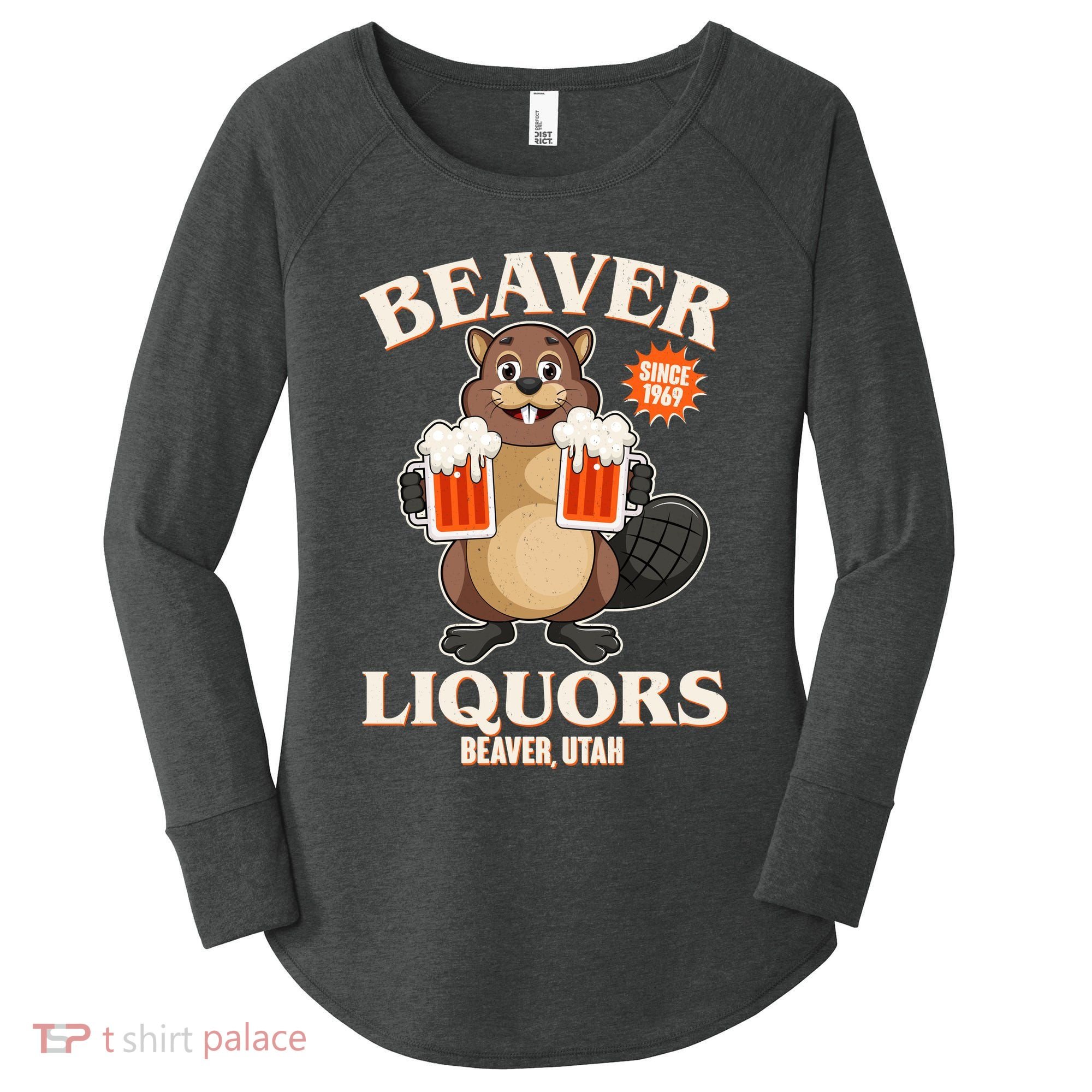 Beaver Liquors Since 1969 Beaver Utah Women's Perfect Tri Tunic Long Sleeve Shirt