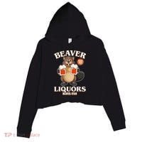 Beaver Liquors Since 1969 Beaver Utah Crop Fleece Hoodie thumb 0