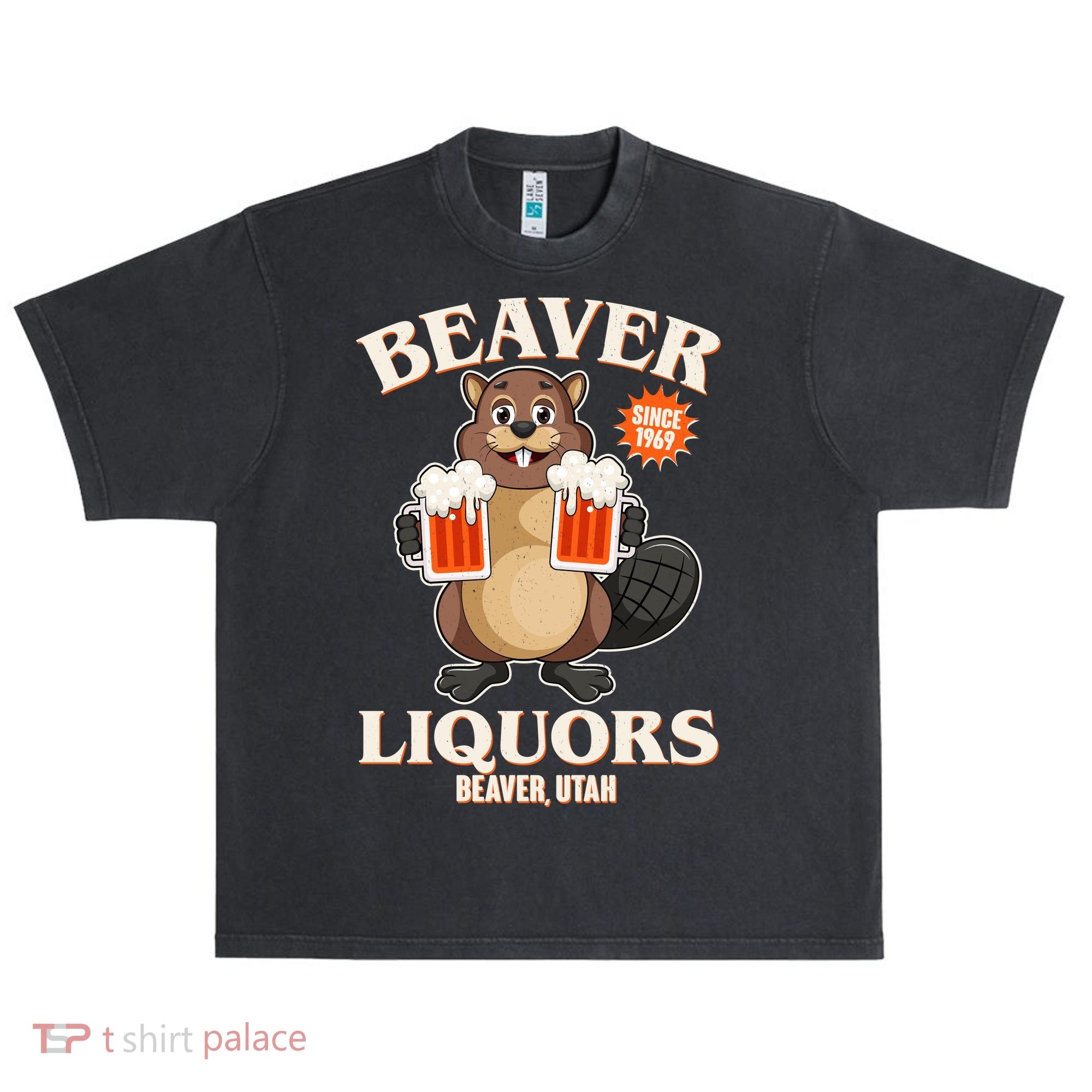 Beaver Liquors Since 1969 Beaver Utah Urban Oversized Heavyweight T-Shirt
