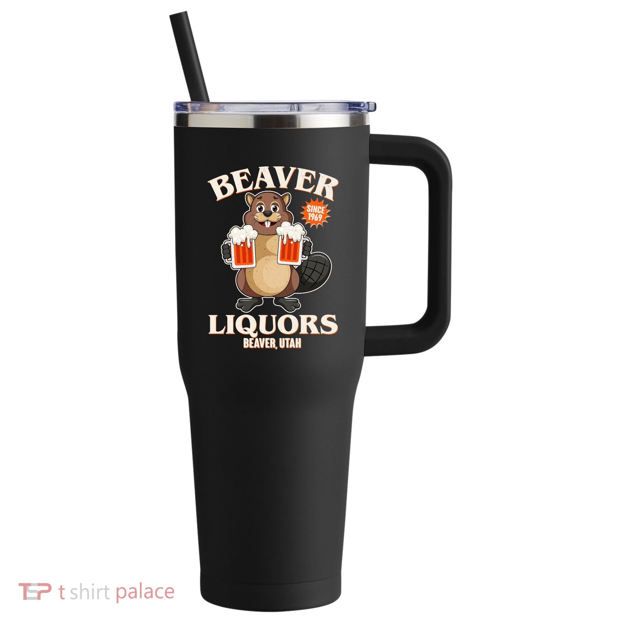 Beaver Liquors Since 1969 Beaver Utah 40oz Vacuum Insulated Stainless Steel Travel Tumbler