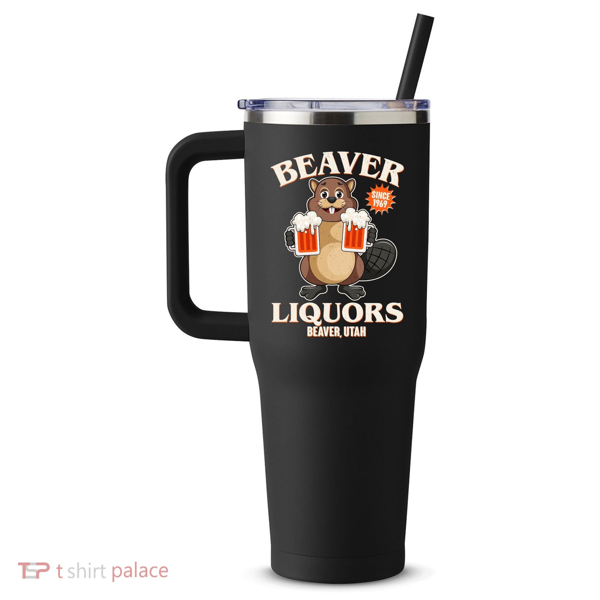 Beaver Liquors Since 1969 Beaver Utah 40oz Vacuum Insulated Stainless Steel Travel Tumbler