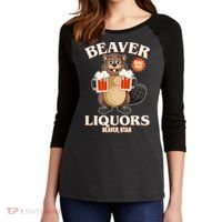 Beaver Liquors Since 1969 Beaver Utah Women's Tri-Blend 3/4-Sleeve Raglan Shirt thumb 2