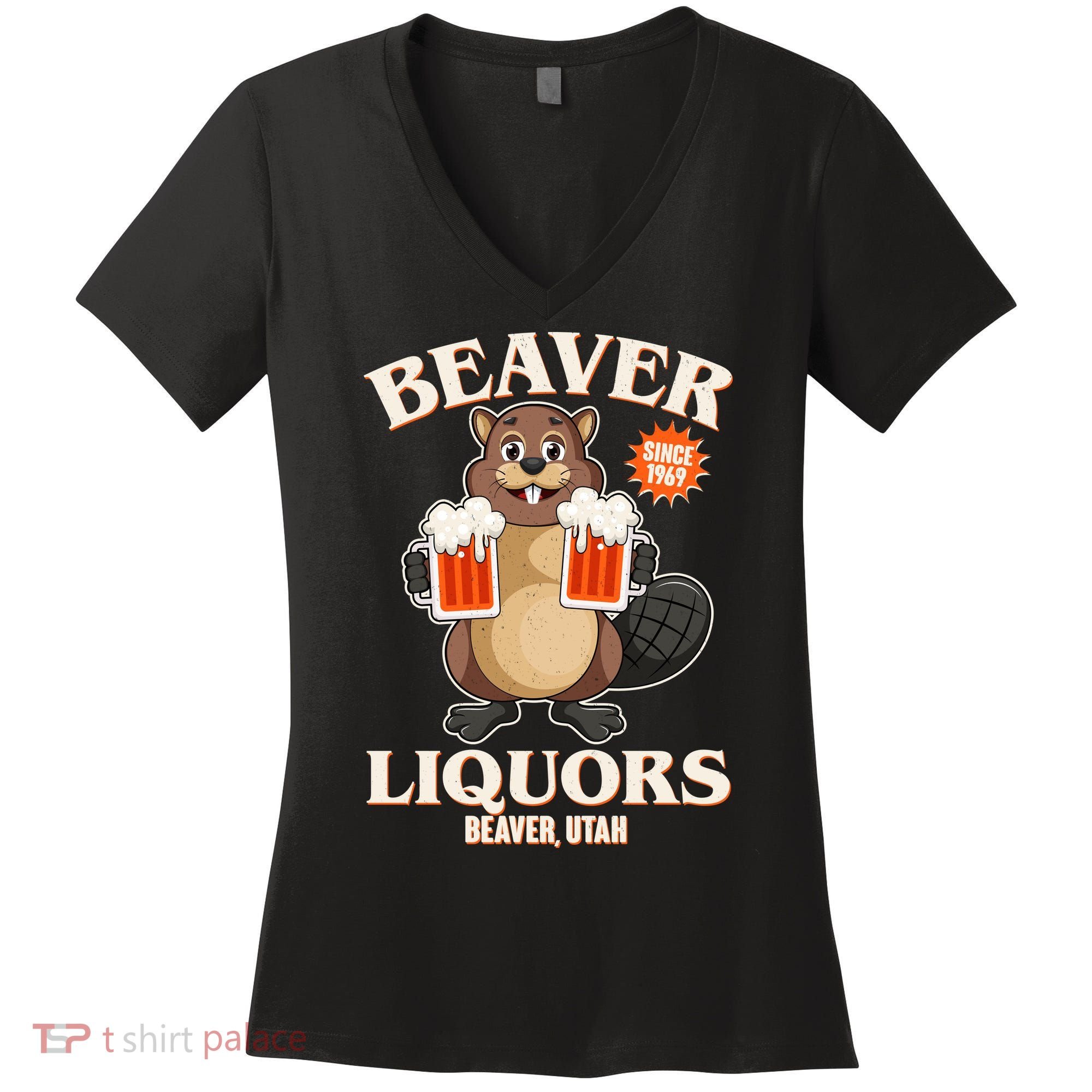 Beaver Liquors Since 1969 Beaver Utah Women's V-Neck T-Shirt