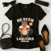 Beaver Liquors Since 1969 Beaver Utah Women's V-Neck T-Shirt thumb 2