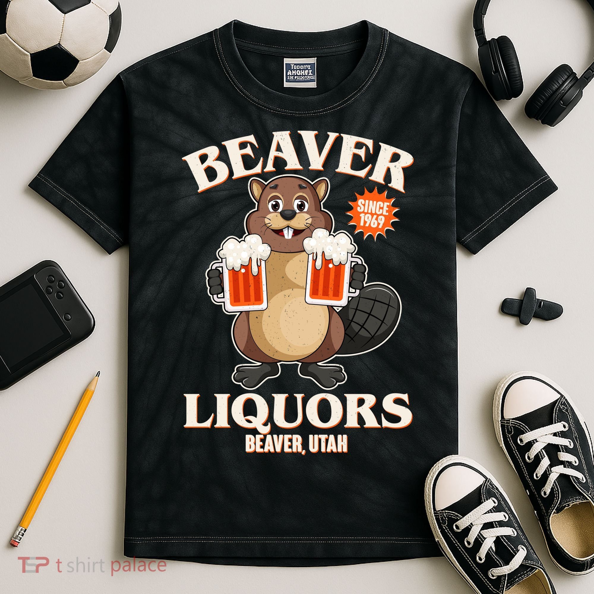 Beaver Liquors Since 1969 Beaver Utah Kids Tie-Dye T-Shirt