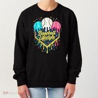 Baseball Life Style Ice Cream Drip Women's Sweatshirt thumb 0