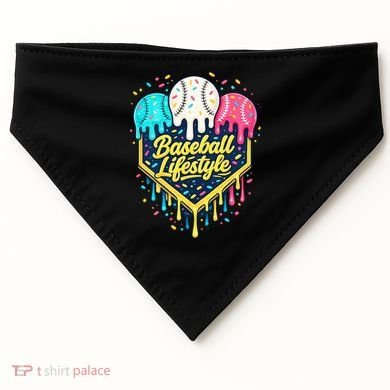 Baseball Life Style Ice Cream Drip USA-Made Doggie Bandana