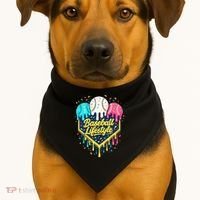 Baseball Life Style Ice Cream Drip USA-Made Doggie Bandana thumb 1