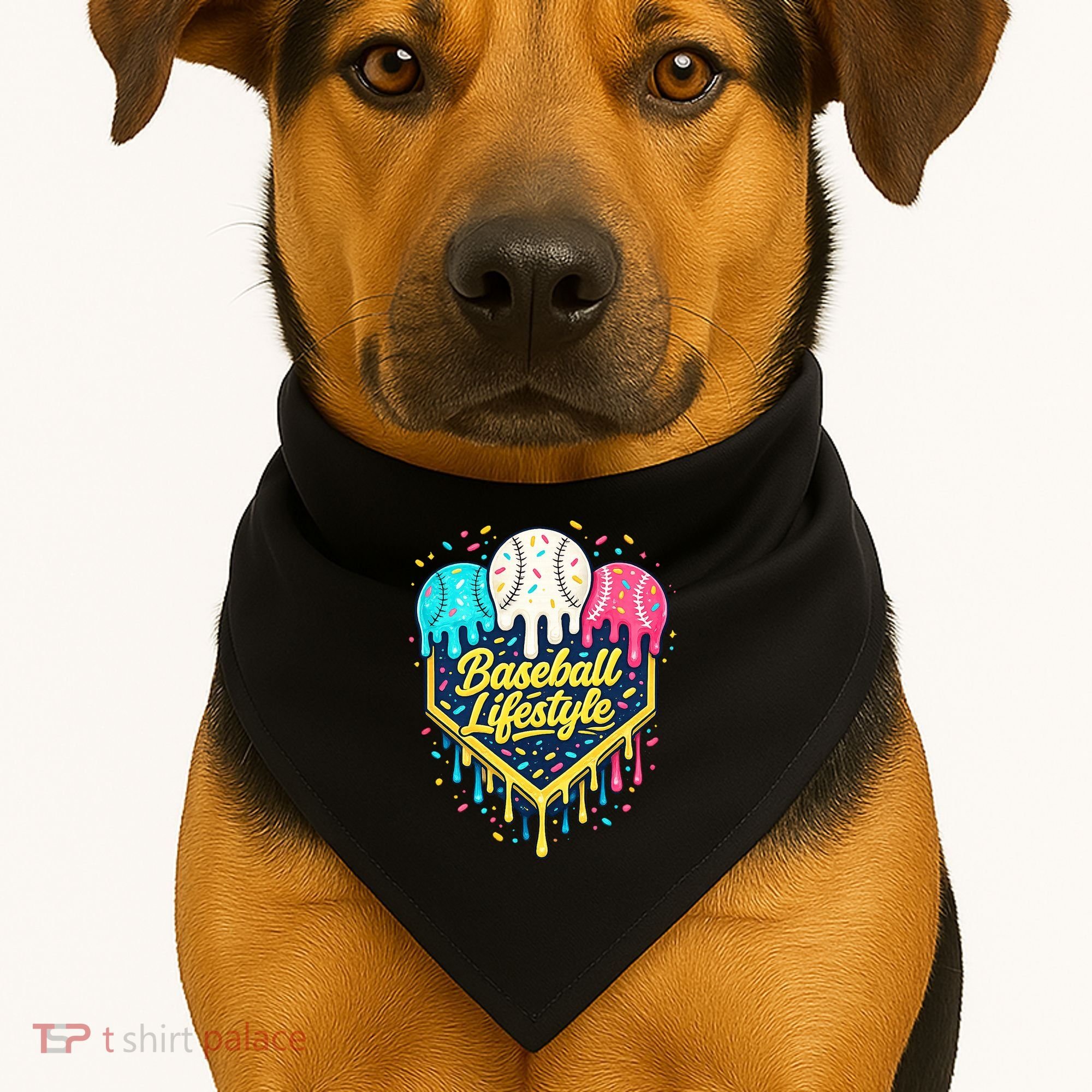 Baseball Life Style Ice Cream Drip USA-Made Doggie Bandana