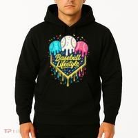 Baseball Life Style Ice Cream Drip Hoodie thumb 2
