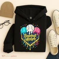 Baseball Life Style Ice Cream Drip Hoodie thumb 4