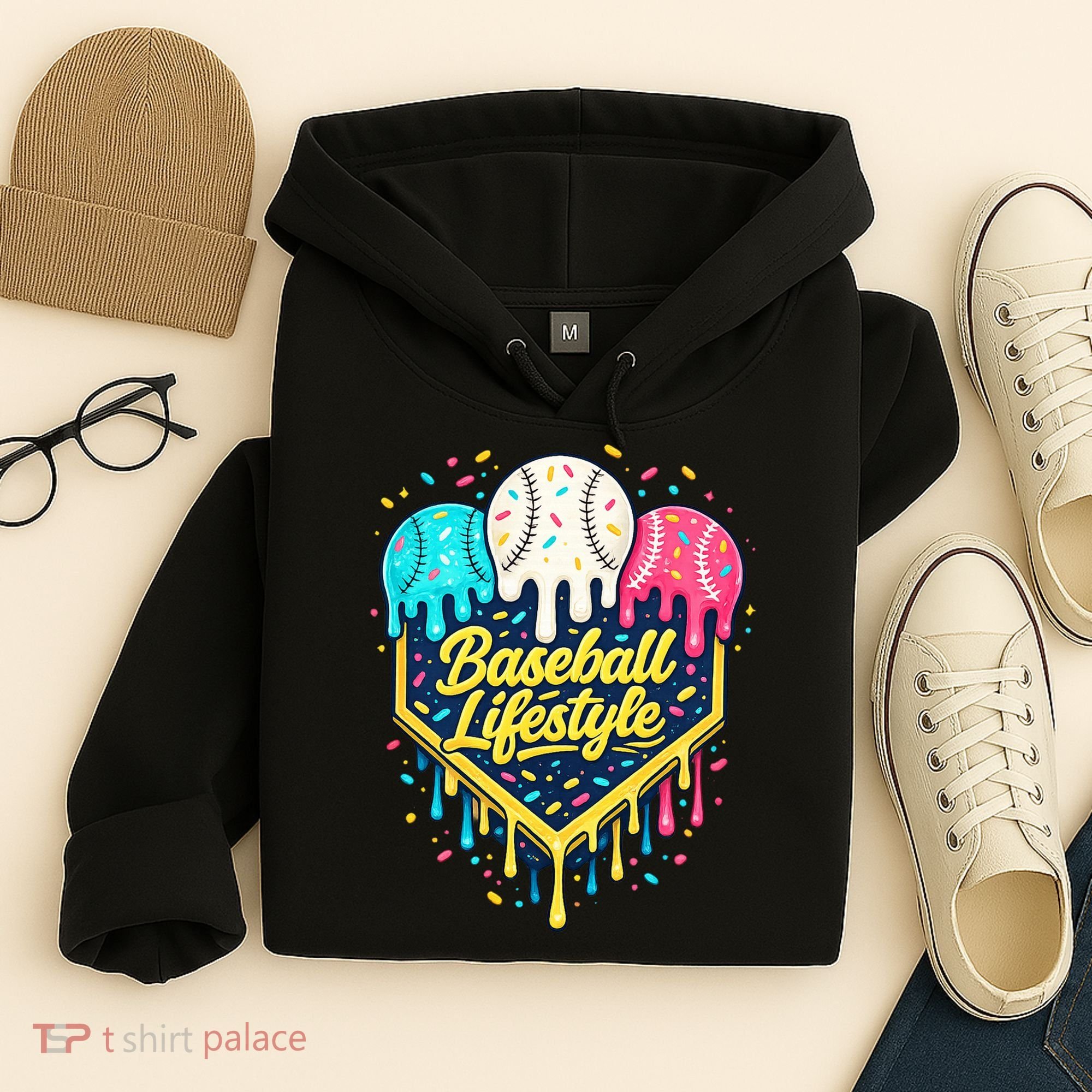 Baseball Life Style Ice Cream Drip Hoodie