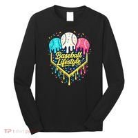 Baseball Life Style Ice Cream Drip Long Sleeve Shirt thumb 0