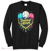 Baseball Life Style Ice Cream Drip Sweatshirt thumb 0