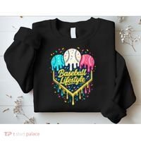 Baseball Life Style Ice Cream Drip Sweatshirt thumb 2