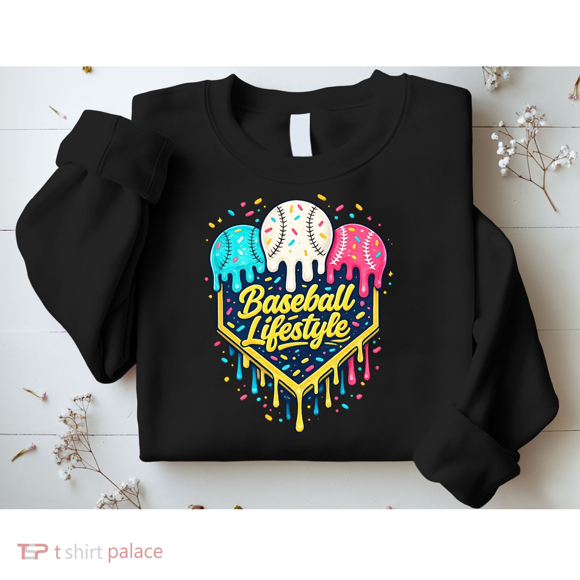 Baseball Life Style Ice Cream Drip Sweatshirt