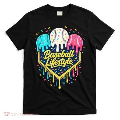 Baseball Life Style Ice Cream Drip T-Shirt