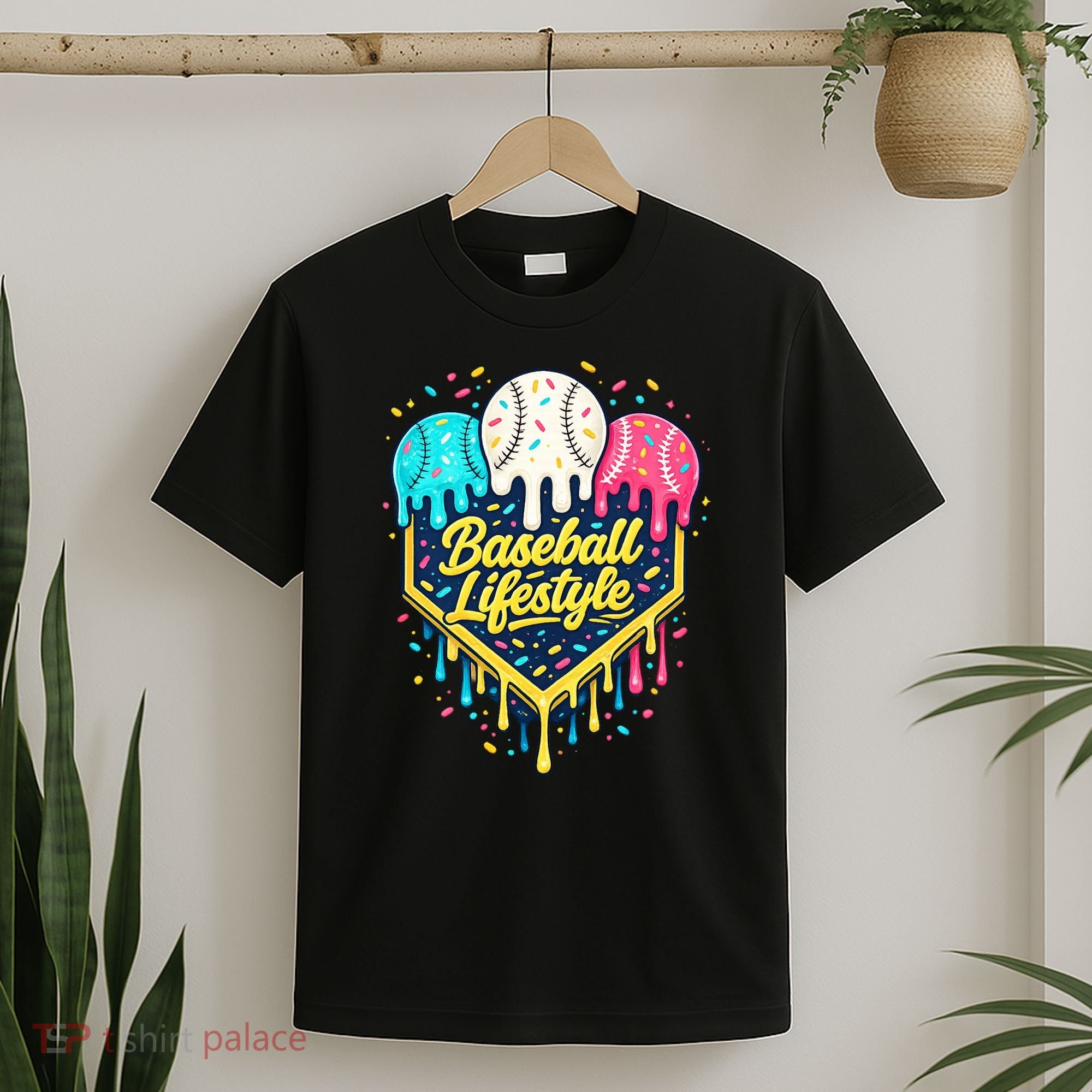 Baseball Life Style Ice Cream Drip T-Shirt