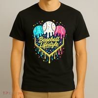 Baseball Life Style Ice Cream Drip T-Shirt thumb 3