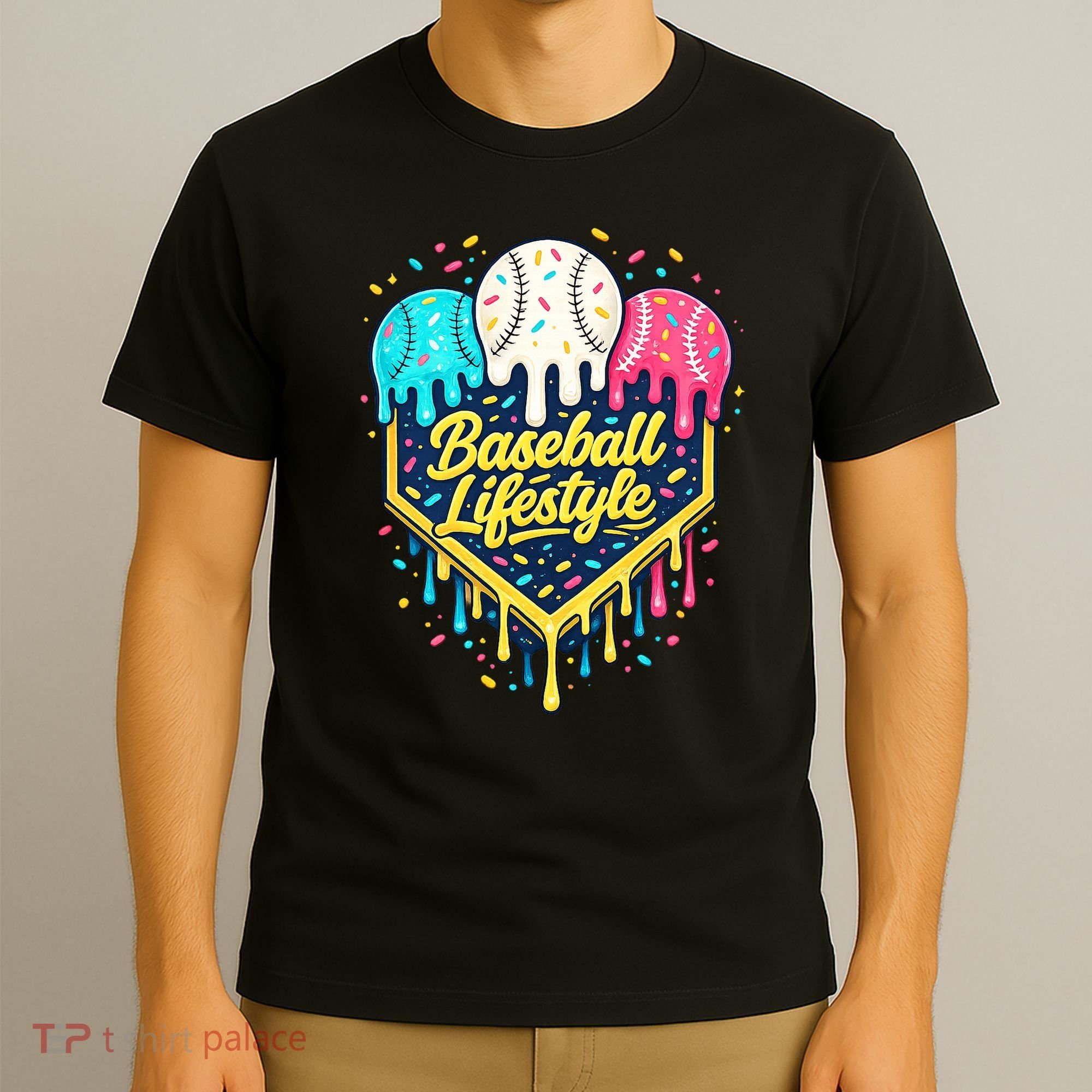 Baseball Life Style Ice Cream Drip T-Shirt
