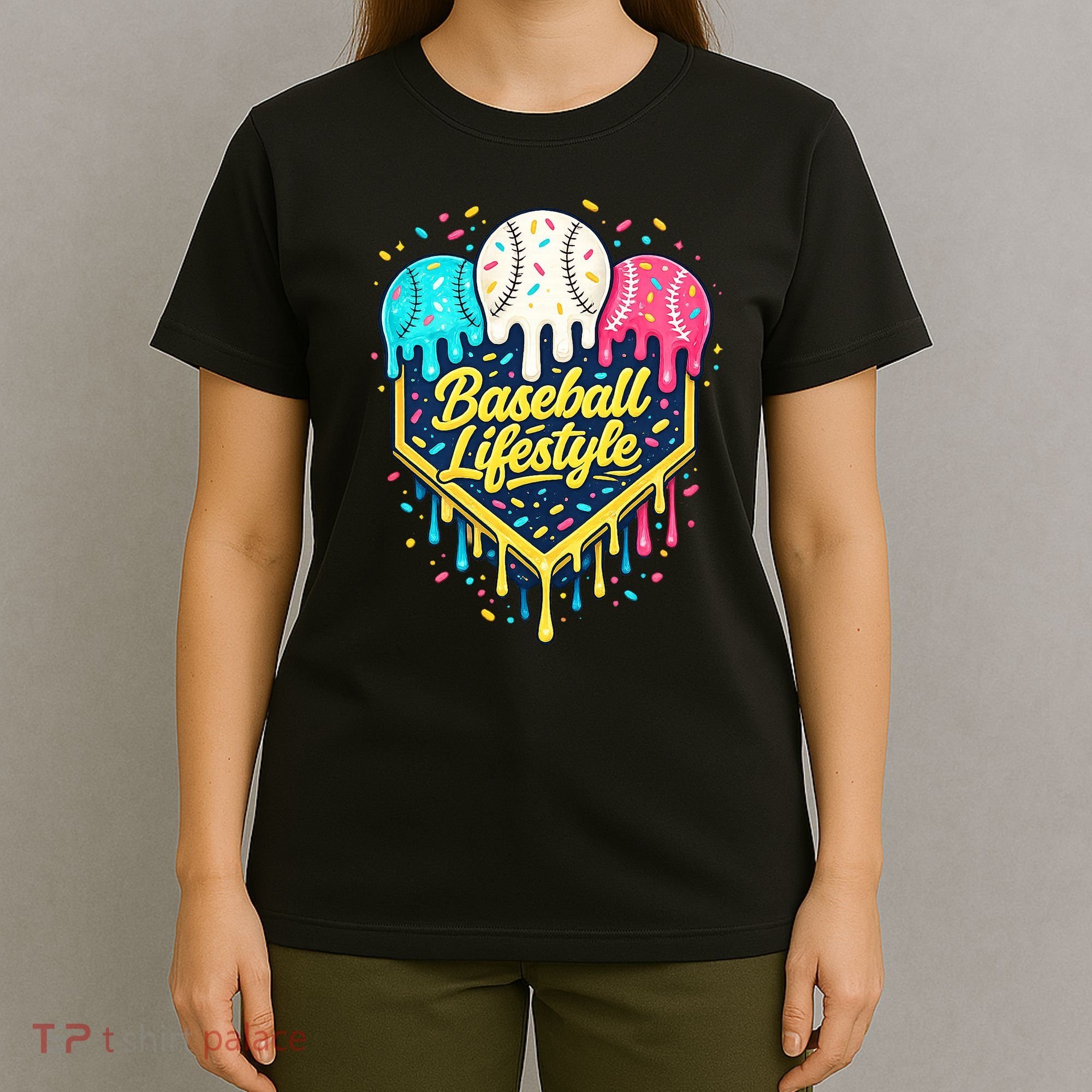 Baseball Life Style Ice Cream Drip T-Shirt