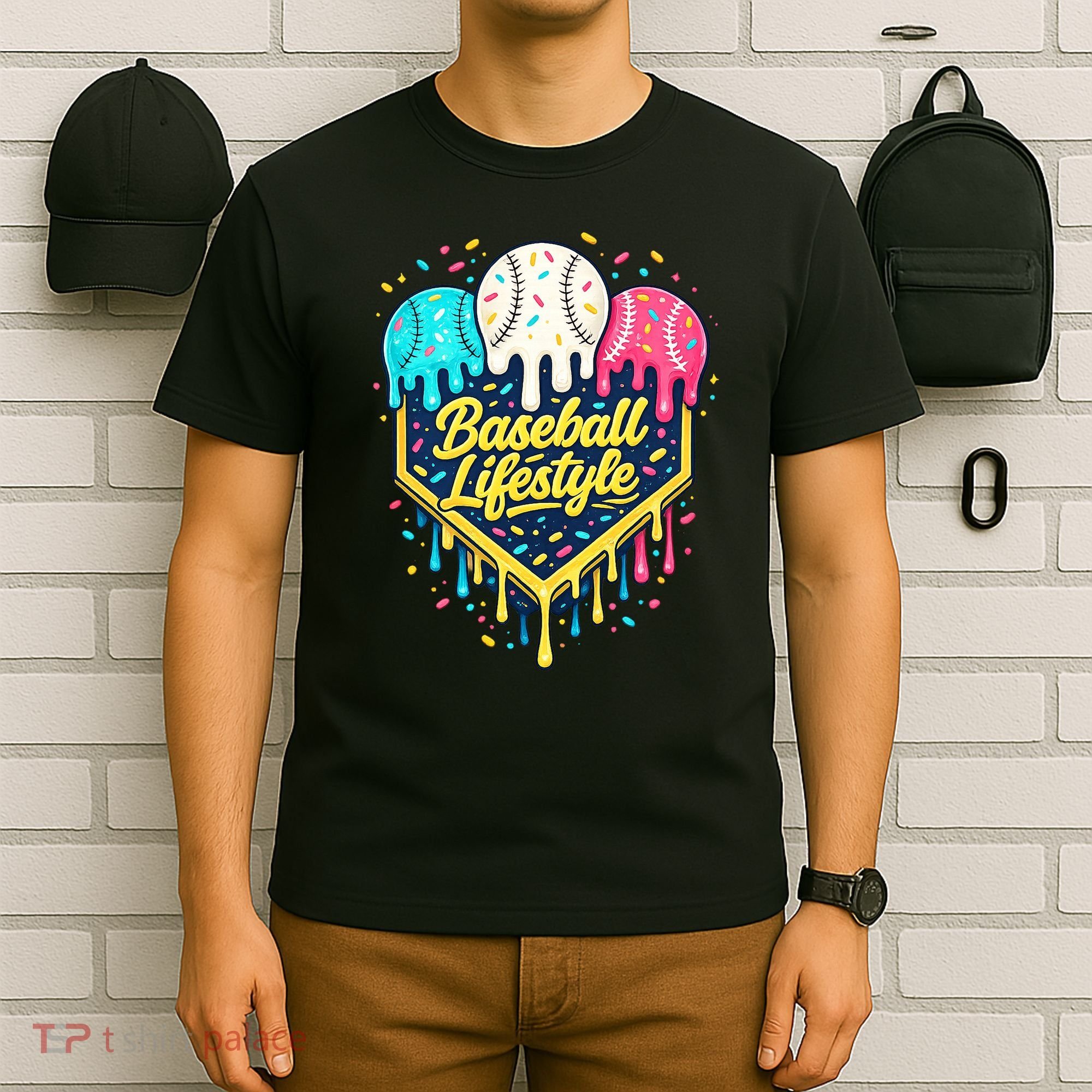 Baseball Life Style Ice Cream Drip T-Shirt