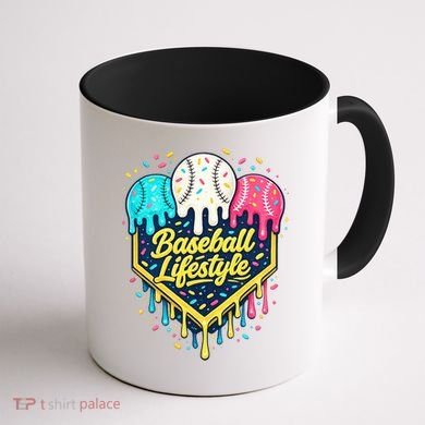 Baseball Life Style Ice Cream Drip Coffee Mug back