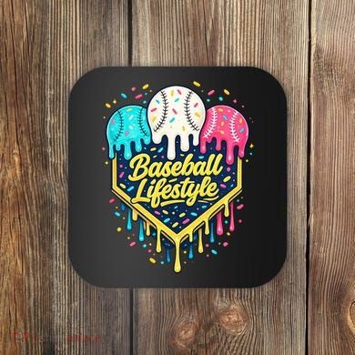 Baseball Life Style Ice Cream Drip Coaster