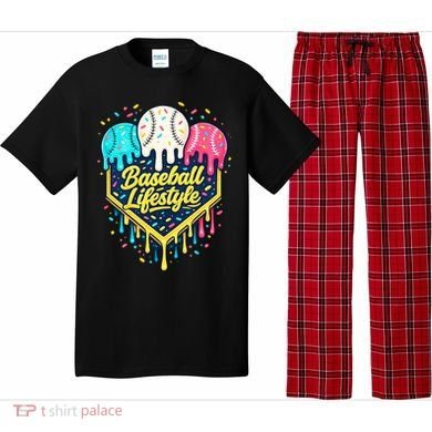 Baseball Life Style Ice Cream Drip Pajama Set