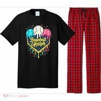 Baseball Life Style Ice Cream Drip Pajama Set thumb 0