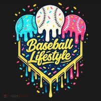Baseball Life Style Ice Cream Drip Pajama Set thumb 2