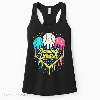 Baseball Life Style Ice Cream Drip Women's Tank Top