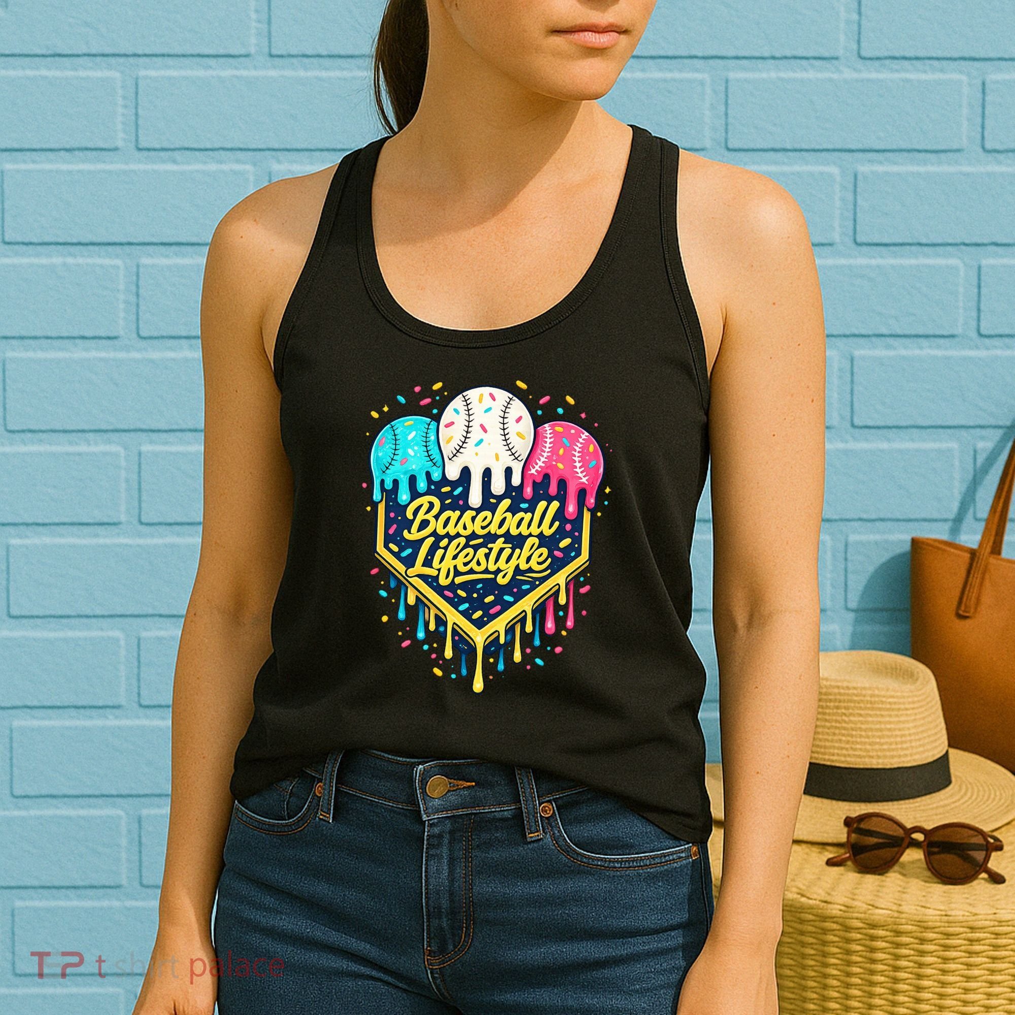 Baseball Life Style Ice Cream Drip Women's Tank Top