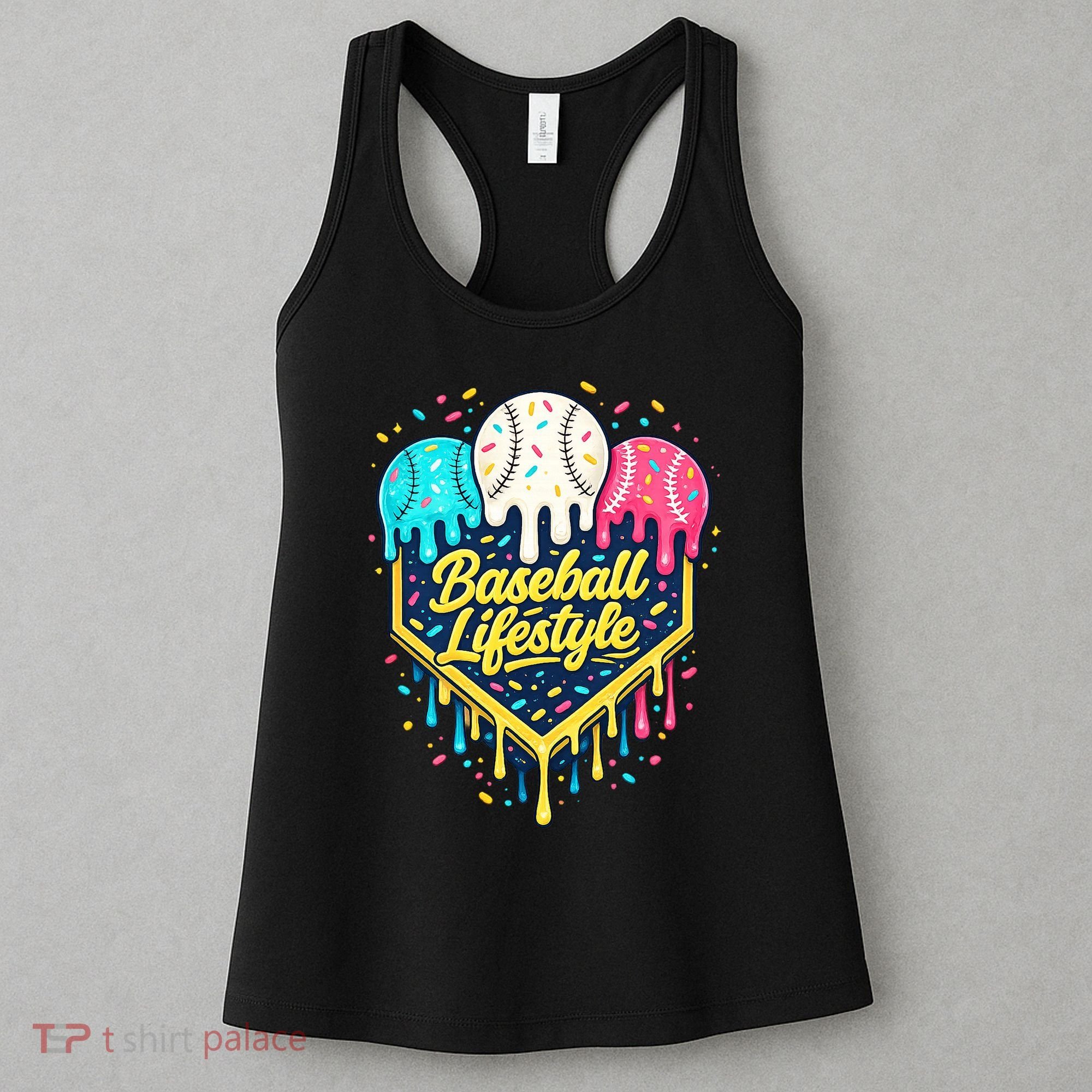 Baseball Life Style Ice Cream Drip Women's Tank Top