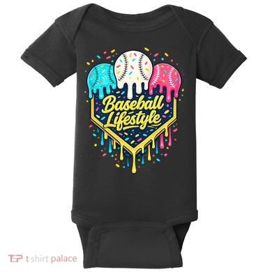 Baseball Life Style Ice Cream Drip Baby Bodysuit