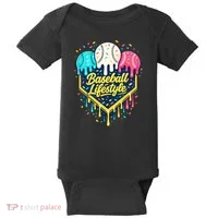 Baseball Life Style Ice Cream Drip Baby Bodysuit thumb 0