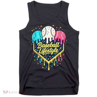 Baseball Life Style Ice Cream Drip Tank Top