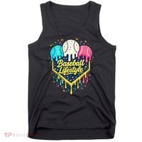 Baseball Life Style Ice Cream Drip Tank Top thumb 0