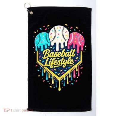 Baseball Life Style Ice Cream Drip Golf Towel