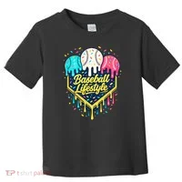 Baseball Life Style Ice Cream Drip Toddler T-Shirt thumb 0