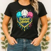 Baseball Life Style Ice Cream Drip Women's T-Shirt thumb 2