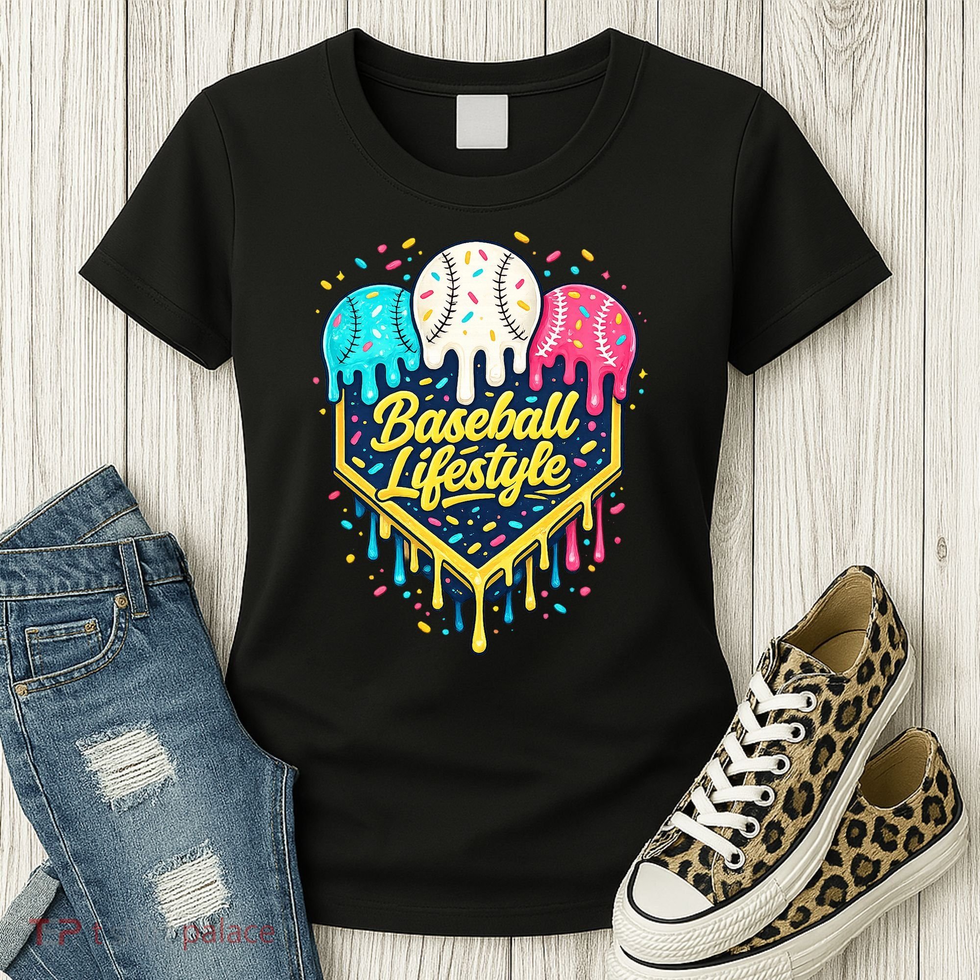 Baseball Life Style Ice Cream Drip Women's T-Shirt