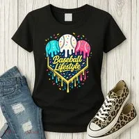 Baseball Life Style Ice Cream Drip Women's T-Shirt thumb 3