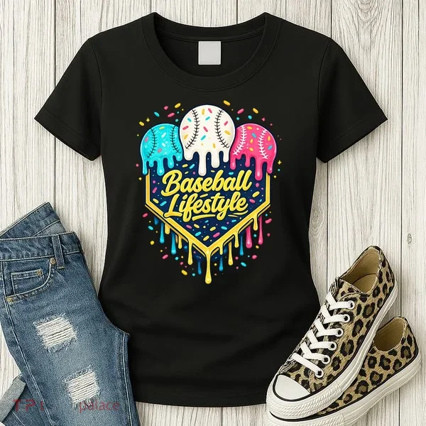 Baseball Life Style Ice Cream Drip Women's T-Shirt