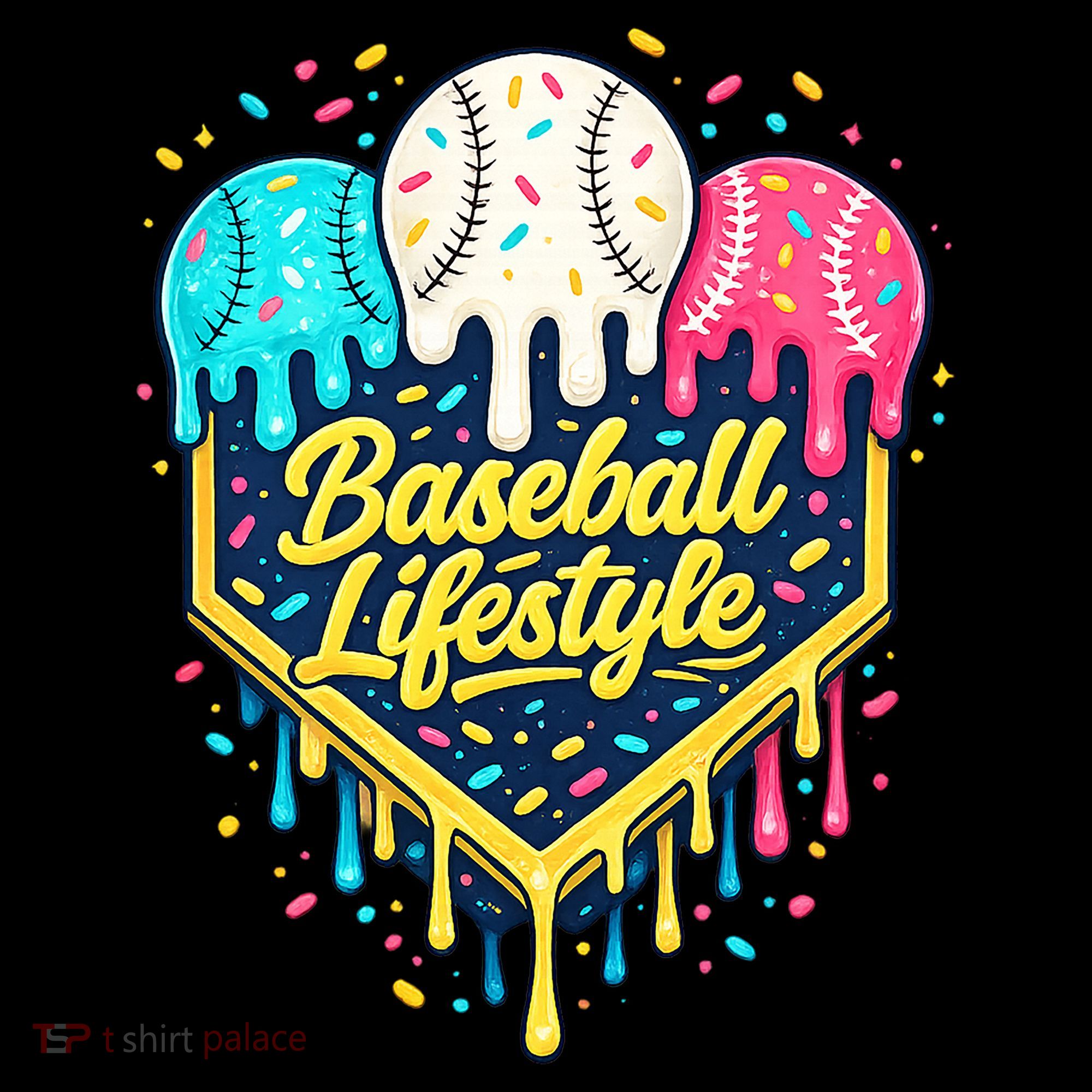 Baseball Life Style Ice Cream Drip Women's T-Shirt